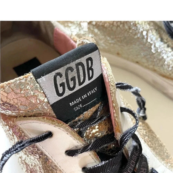 Golden Goose Metallic Super Star Celebrity Sneakers In Original Zipper Bag 40 - Picture 5 of 12